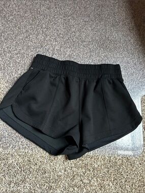 YPB Black Athletic Shorts with High Elastic Waist